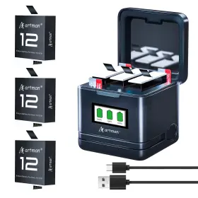 Ab00149 A Artman Enduro Battery 3-pack For Gopro Hero 12 Black 11 10