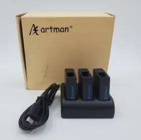 Ac02 A Artman Hero 3pk 7/6/5 1500mah Replacement Batteries 3-channel Charger For Gopro