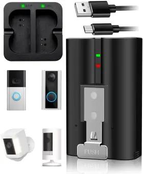 Aikebatt 741421063211 New V4 Battery And Usb Charging Station For Ring-doorbell-camera Stick-up Ca