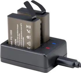 4332066877 Akaso 2 X 1050mah Rechargeable Action Camera Battery With Usb Dual Charger For A #2