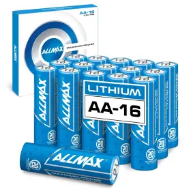 Allmax Battery 850042845929 Aa Maximum Power Lithium Batteries 16 Count Longest Lasting Leakp