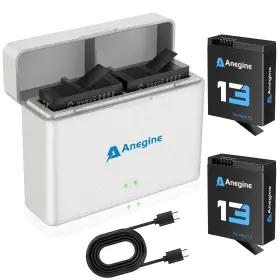 An77 Anegine Hero 13 Enduro Battery 2-pack 2300mah With 2-slot Storage Usb Charger