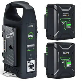 8675-0170 Anton Bauer 2x Titon Micro 90 94wh Gold Mount Li-ion Battery With Gm2 Dual Charger