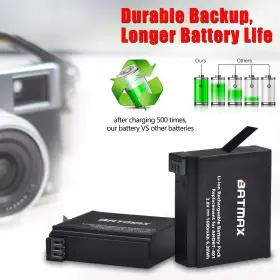 Batmax 611550569635 4-pack High Capacity Go Pro Camera Hero 4 Replacement Batteries For Gopro Her #2