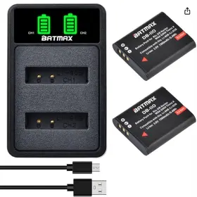 Db-110 Batmax 682559637977 2 Pack Liion Batteries And Led Usb Dual Charger