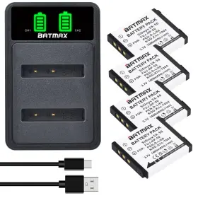 Batmax Sx-50 4x 1400mah Np-50 Battery Led Charger For Fujifilm Np-50a Finep