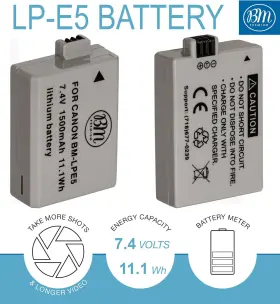 Lp-e5 Big Mikes 313044023080 Bm Premium Battery And Charger Kit For Canon Eos Rebel Xs #2