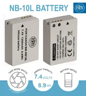Nb-10l Bm Premium 609132724770 2 Pack Battery For Canon Powershot G1 X G3-x G15 G16 Sx40 Hs Sx5 #2