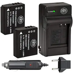 Cga-s007 Bm Premium 610585769652 2-pack Of Batteries And Battery Charger For Panasonic Dmc-tz1 Dmc-t