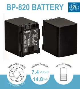 Bp-820 Bm Premium 639713344400 2 Batteries For Canon Vixia Hf G50 G60 G70 Xa40 Xa45 Xa50 #2