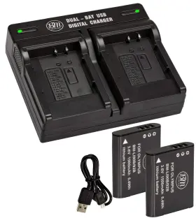 Li-92b Bm Premium 639713353686 2 Li-90b Batteries And Dual Battery Charger For Olympus Tough Tg-6 T #2