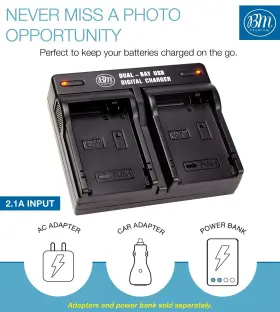 Lp-e8 Bm Premium 722532060399 Dual Bay Rapid Battery Charger For Canon Eos Rebel T2i T3i T4i T5i #3
