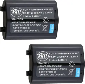 Bm-enel18ck2 Bm Premium 2 Pack Of En-el18c/ El18d Batteries For Nikon D4 D4s D5 D6 Digital Slr Cam