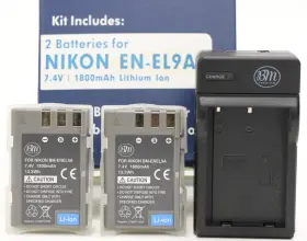 Bm-enel9ak4 Bm Premium 2 Pack Of Battery En-el9 / Bm-enel9a And Charger