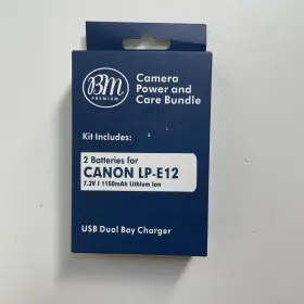Bm-lpe12k4-dc Bm Premium Usb Dual Battery Charger With 2 Lp-e12 Batteries For Canon Rebel Sl1
