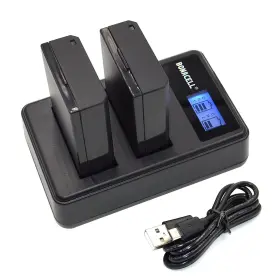Lp-e10 Bonacell 602463990388 Battery 2 Pack And Lcd Dual Charger Compatible Wihth Canon Eos 110