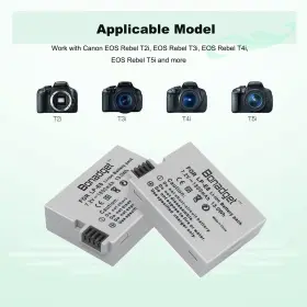 Lp-e8 Bonadget 011447725007 2pack Battery Packs And Lcd Dual Charger Compatible With Canon Rebel T3 #3