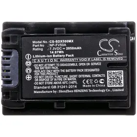 Cs-sdx500mx Cameron Sino Battery For Sony Hdr-cx625 Hdr-cx680 Hdr-pj620 Nex-vg30 Np-fv50a Npfv50a 2050mah #3