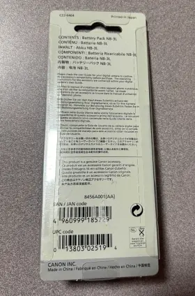 Nb-3l Canon 013803025194 Genuine Original Factory Digital Camera Battery Pack - New Sealed #2