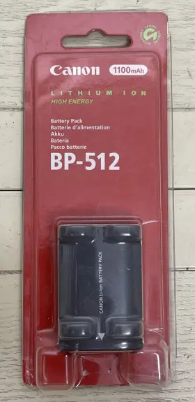 6760a002 Canon Genuine Oem Bp-512 Lithium Ion Battery 1100 Mah 7.4 Vdc Open Box