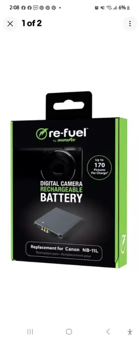 Nb-11l Canon 758302070473 Re-fuel By Digipower Digital Camera Replacementbattery Rechargeable
