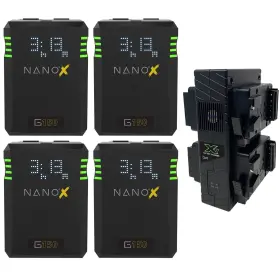 Nano-g150x Core Swx Nanox 150wh 14.8v 9900mah Gold Mount Battery 4-pack With Quad Charger