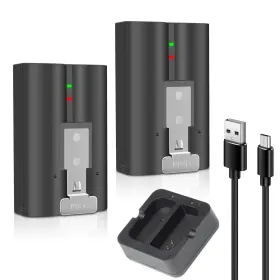 Cqceo 712110359656 2 Packs V4 6040mah Replacement Battery With Charger Station For Ring-doorbell