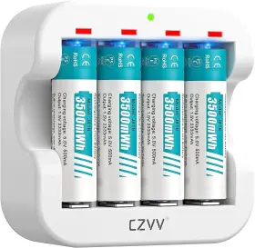 3500mwh Czvv J818j-1 Rechargeable Aa Lithium 1.5v Batteries 4-pack White Q022 Bravo