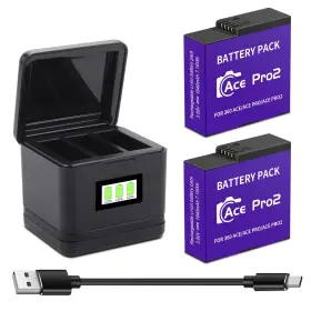 Dftim 712490674141 2-pack 1800mah Ace Pro 2 Battery And 3-channel Fast Charger Hub Compatible F