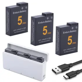 Dftim 753980256010 Osmo Action 5 Pro/4/3 Battery Charger Kit 3-pack And 3-channel Fast C