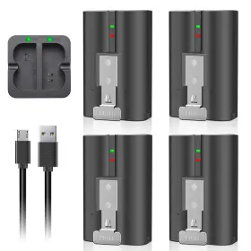 Dgftb 712110362175 4-pack 6040mah Replacement Battery With Dual Charger Station For Ring-doorbel