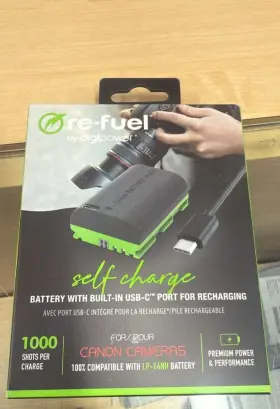 Digipower 758302183340 Sealed New Re-fuel Self Charge Battery For Canon Cameras