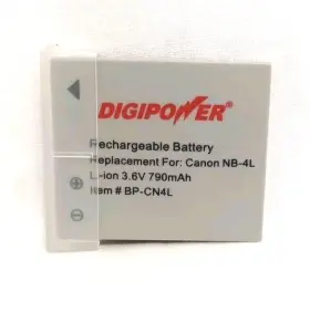 Bp-cn4l Digipower Rechargeable Battery Replacement Canon Nb-4l Li-ion 3.6v 790ma