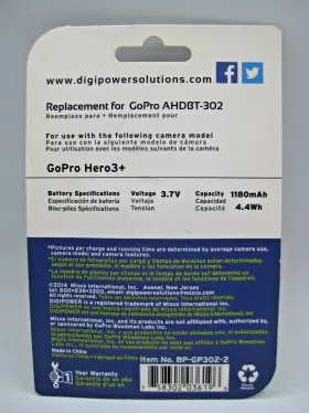 Bp-gp302-2 Digipower Two Replacement Batteries For The Gopro Hero 3 Hero3 Ahdbt-302 #2