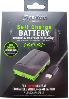 Rf-ic-lpe6nh Digipower Re-fuel Rechargeable Lit-ion Replacement Battery For Canon Lp-e6nh New