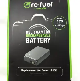 Rf-lpe12 Digipower Re-fuel Rechargeable Lithium-ion Replacement Battery For Canon Lp-e12