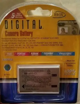 Bpn120cl Digital Concepts Camera Lithium Ion Battery Pack. Fugi Pentax Kodak Toshiba Panasonic