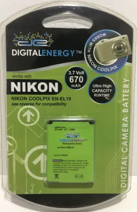 250-1543 Digital Energy Lot Of 2 Camera Batteries For Nikon Coolpix Fuji Kodak And Olympus