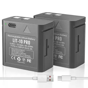 Lit-10 Dmmns 611851337520 2-pack Upgraded Rechargeable 10500mah Battery For Lithium