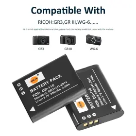 Db-110 Dste 744750227316 Replacement For 2x Li-ion Battery Compatible Ricoh Gr Iii R #2