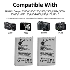 En-el5 Dste 799665987572 Replacement For 2x Battery Dc12 Travel And Car Charger Adapter Compa #2