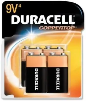 Durmn16rt4z Dur Coppertop Alkaline Batteries 9v 4/pk