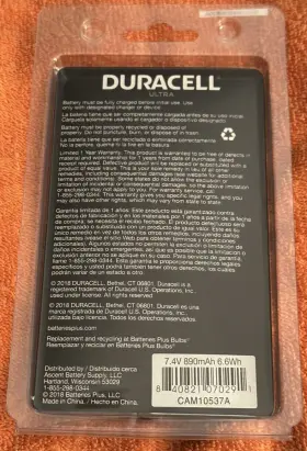 Cam10537a Duracell 840821070291 Ultra Rechargeable Digital Camera Camcorder Battery 7.4v #2