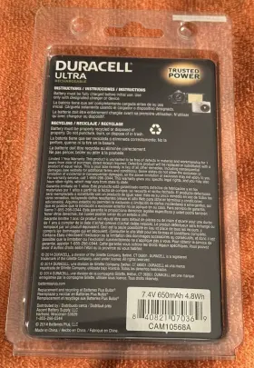 Cam10568a Duracell 840821070369 Ultra Rechargeable Digital Camera Camcorder Battery 7.4v #2