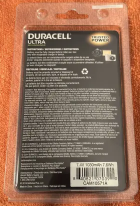 Cam10571a Duracell 840821070390 Ultra Rechargeable Digital Camera Camcorder Battery 7.4v #2