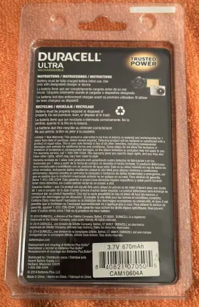 Cam10604a Duracell 840821070505 Ultra Rechargeable Digital Camera Camcorder Battery 3.7v #2