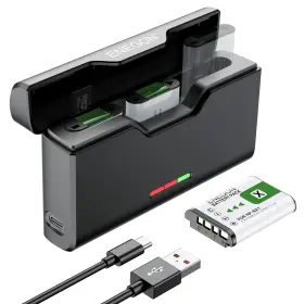 3bx1-3sc-rsw Enegon 3-pack Np-bx1 Batteries And 3-channel Charger For Sony Zv-1 Rx100