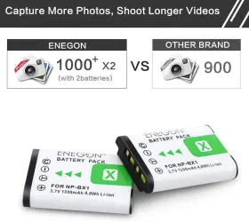 4331974491 Enegon Np-bx1 Battery 2-pack And Rapid Dual Charger For Sony Z #2