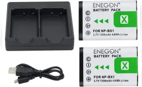 4331974491 Enegon Np-bx1 Battery 2-pack And Rapid Dual Charger For Sony Z