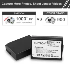 Lp-e10 Enegon 763250341650 2 Battery Packs Dual Usb Charger Compatible With Canon Eos Rebel T3 T5 #2